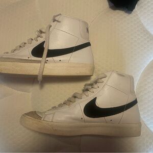 Nike Men's White and Black High-Top Sneakers